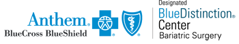 Logotipo de cirugía bariátrica del Centro de Distinción Azul designado por Anthem BlueCross